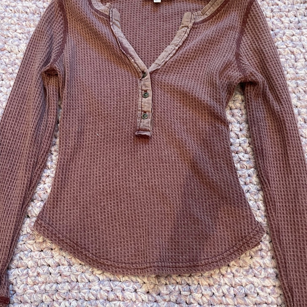 Ribbed purple brown long sleeve